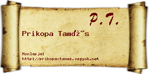 Prikopa Tamás névjegykártya