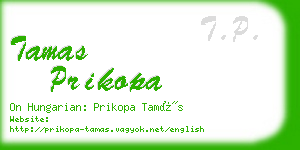 tamas prikopa business card